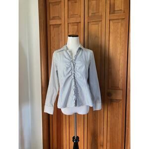 Talbots Black & White Striped Buttondown Shirt, Size 10